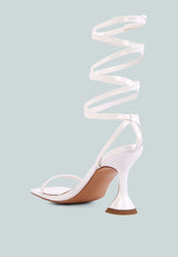 lewk strappy tie up spool heel sandals by London Rag