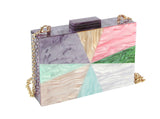 Multi Color Acrylic Evening Cocktail Clutch Purse by hfstylish