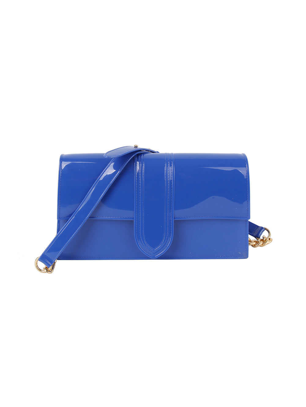 Chain Accented Jelly Shoulder Bag by hfstylish