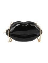 Patent Kissable Lips Shoulder Bag by hfstylish