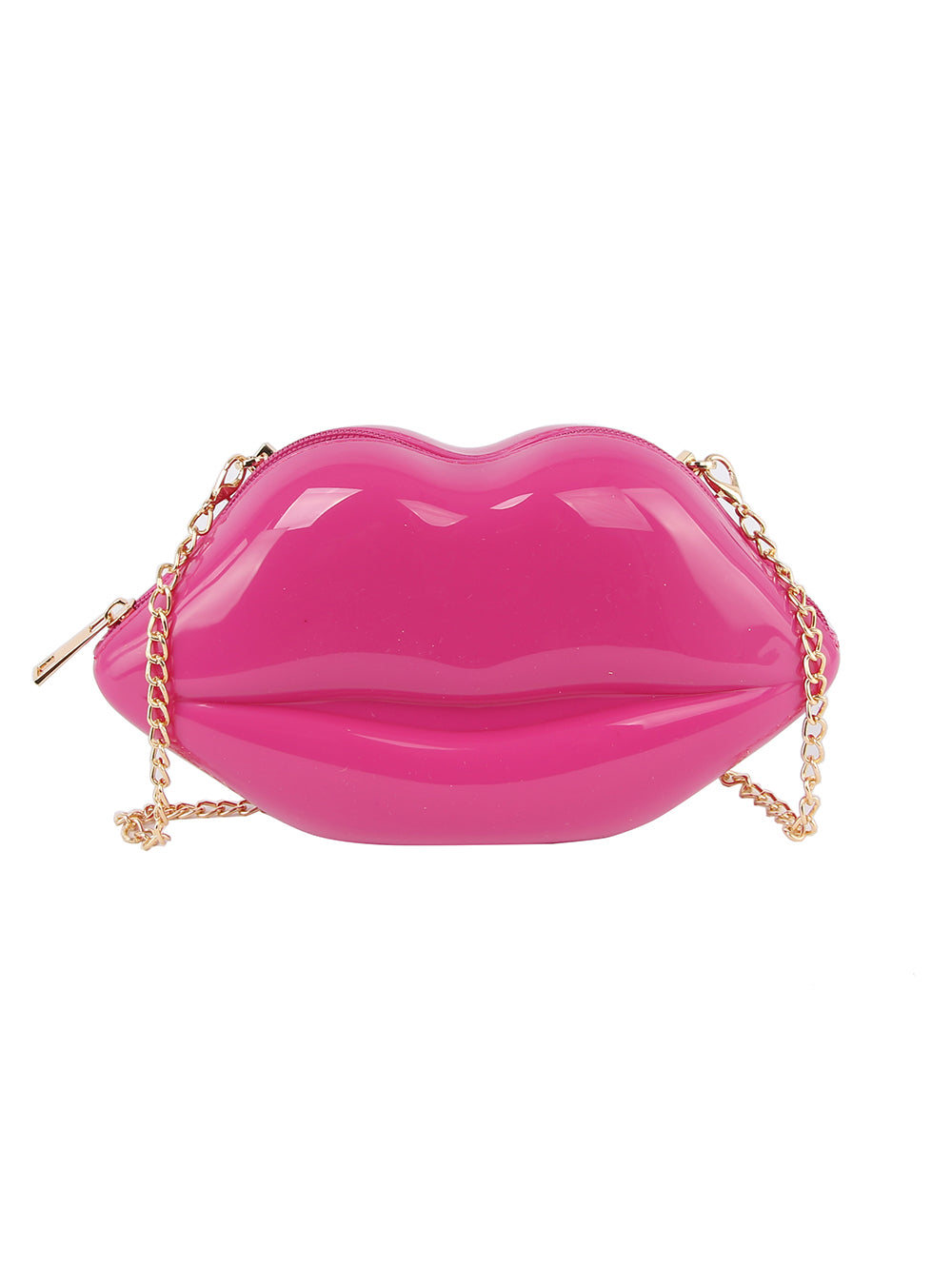 Patent Kissable Lips Shoulder Bag by hfstylish