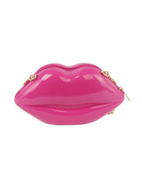 Patent Kissable Lips Shoulder Bag by hfstylish