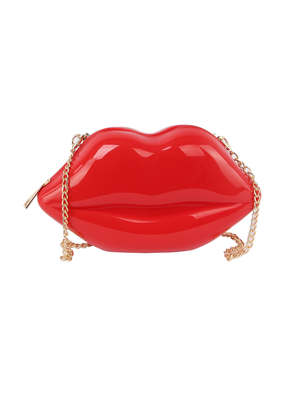 Patent Kissable Lips Shoulder Bag by hfstylish