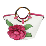 Women Flower Satchel Evening Purse Handbag by hfstylish