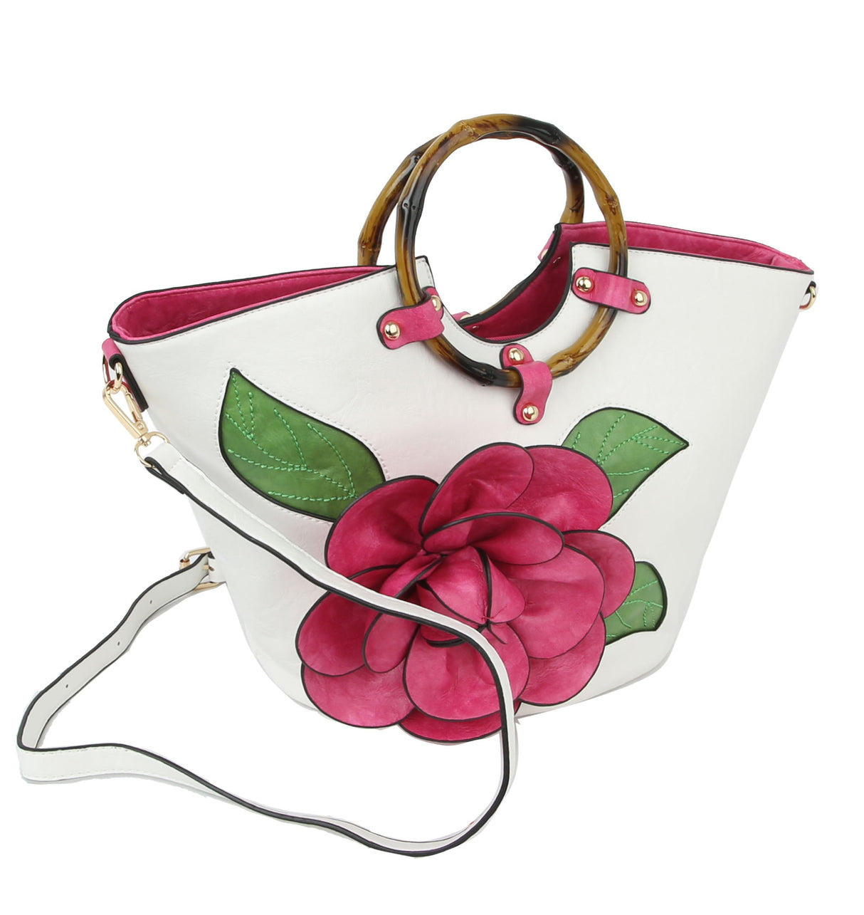 Women Flower Satchel Evening Purse Handbag by hfstylish