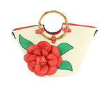 Women Flower Satchel Evening Purse Handbag by hfstylish