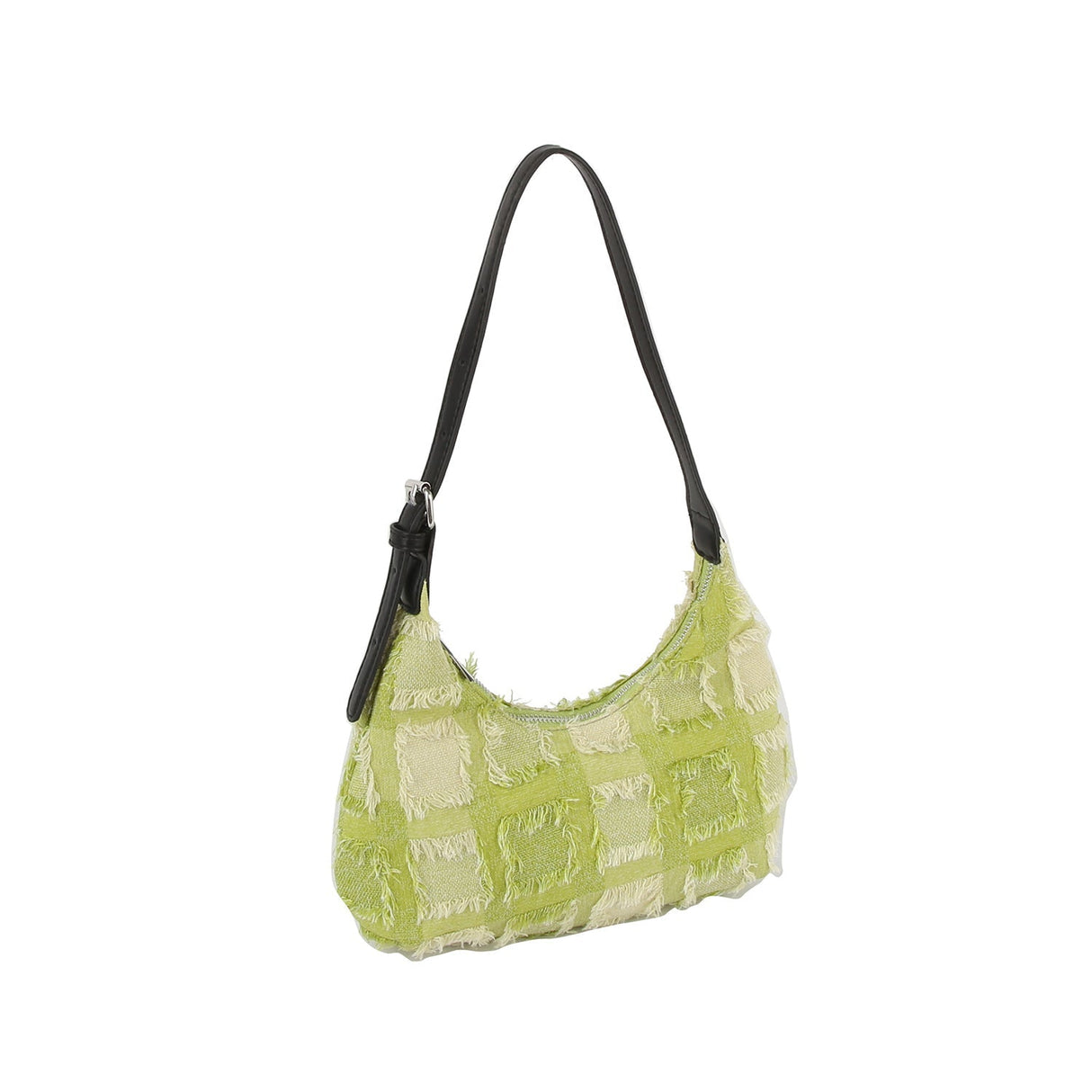 Distressed checkered pattern shoudler bag by Handbag Factory