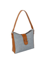 Denim And Contrast Trim Hobo by hfstylish