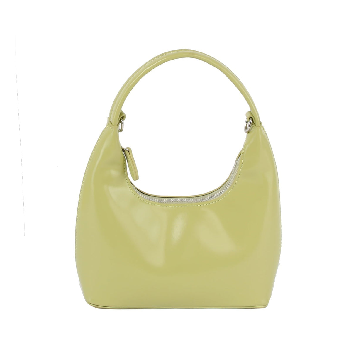 Shiny leather hobo with crossbody strap by Handbag Factory