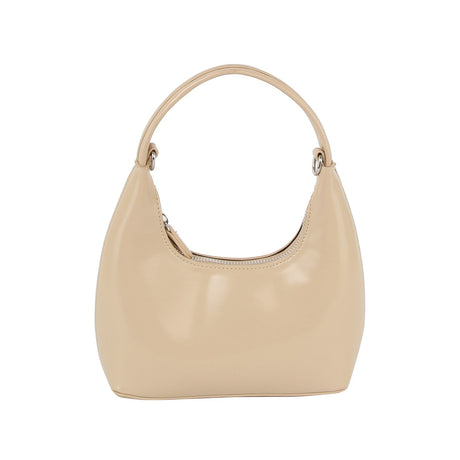 Shiny leather hobo with crossbody strap by Handbag Factory