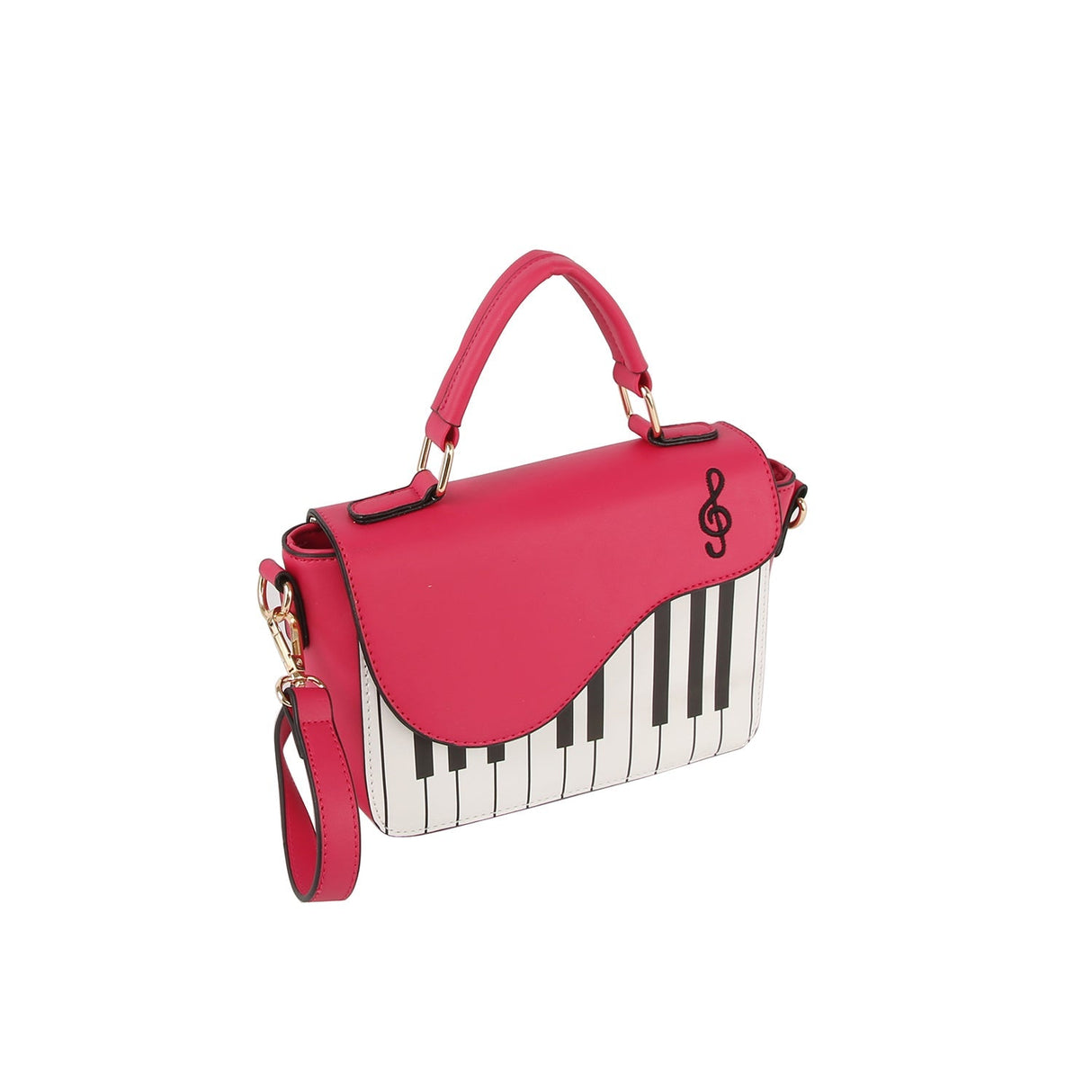 Piano design top handle satchel bag by Handbag Factory