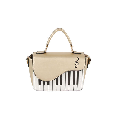 Piano design top handle satchel bag by Handbag Factory