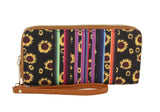 MULTI COLORED ZIG ZAG SUNFLOWER PRINT WALLET by hfstylish