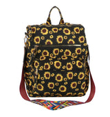 Sunflower Printed Backpack Travel Bag with Guitar Strap by hfstylish