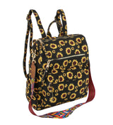 Sunflower Printed Backpack Travel Bag with Guitar Strap by hfstylish