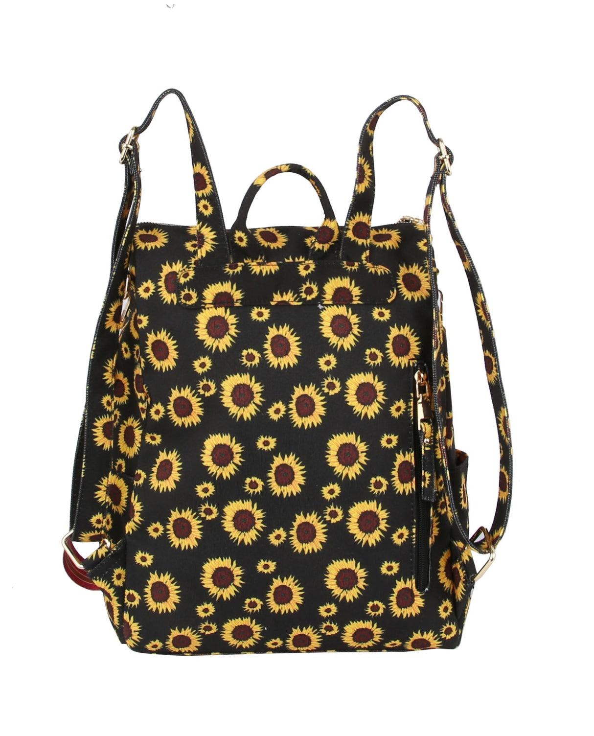 Sunflower Printed Backpack Travel Bag with Guitar Strap by hfstylish