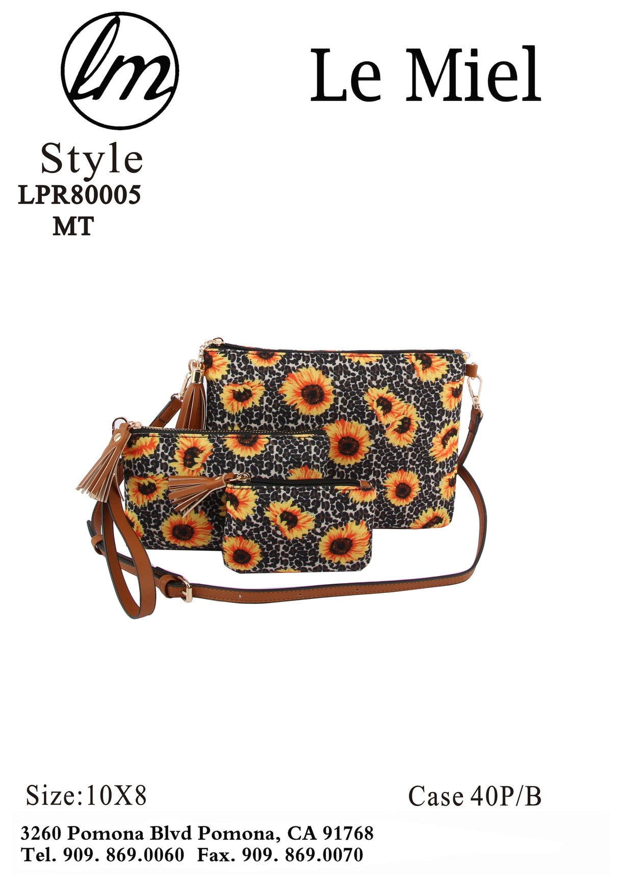 Shoulder Handbag Sunflower Print Bag Set by hfstylish