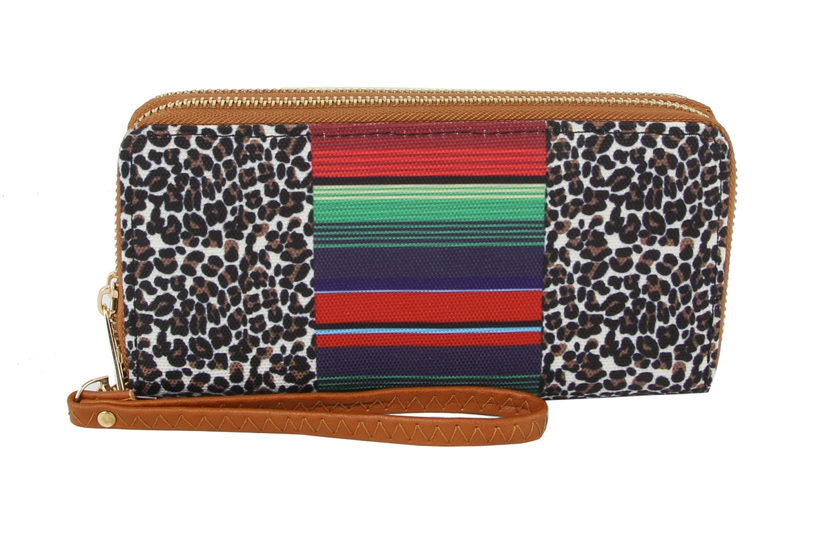 MULTI COLOR STRIPES - CHEETAH ZIP AROUND WALLET by hfstylish