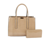 HF   Embossed Patent Hand Tote Set by hfstylish