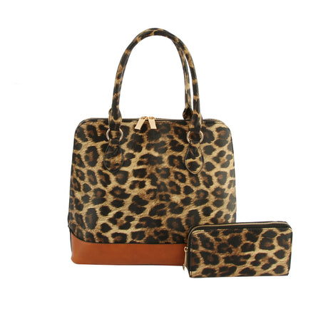 Cow Leo Print Women Satchel Top Handle Bag by hfstylish