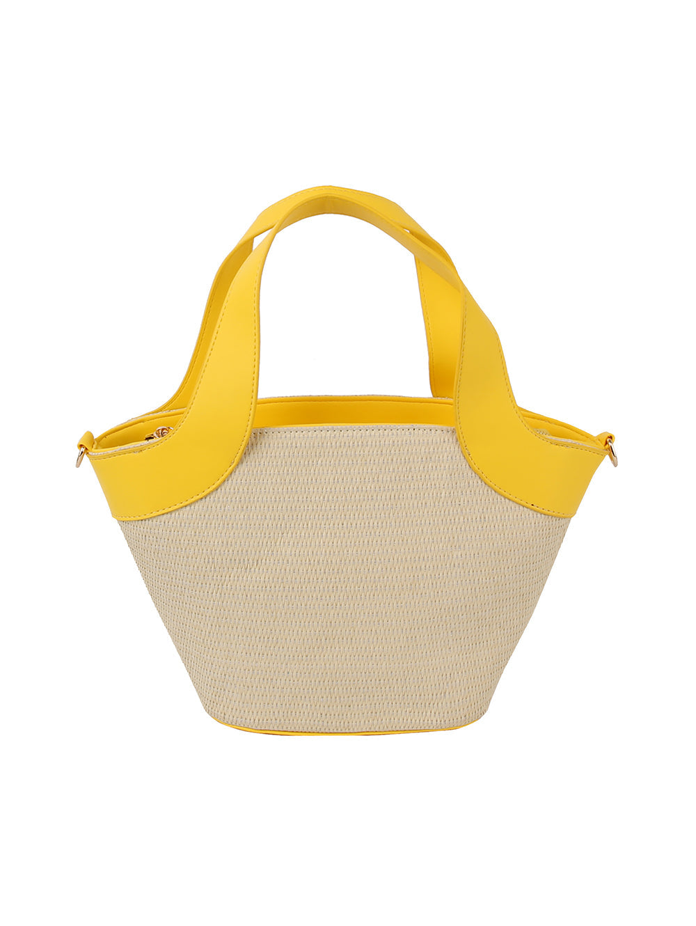 Color point leather handle straw tote by hfstylish