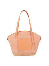 Straw vacation bag with front leather pocket by hfstylish