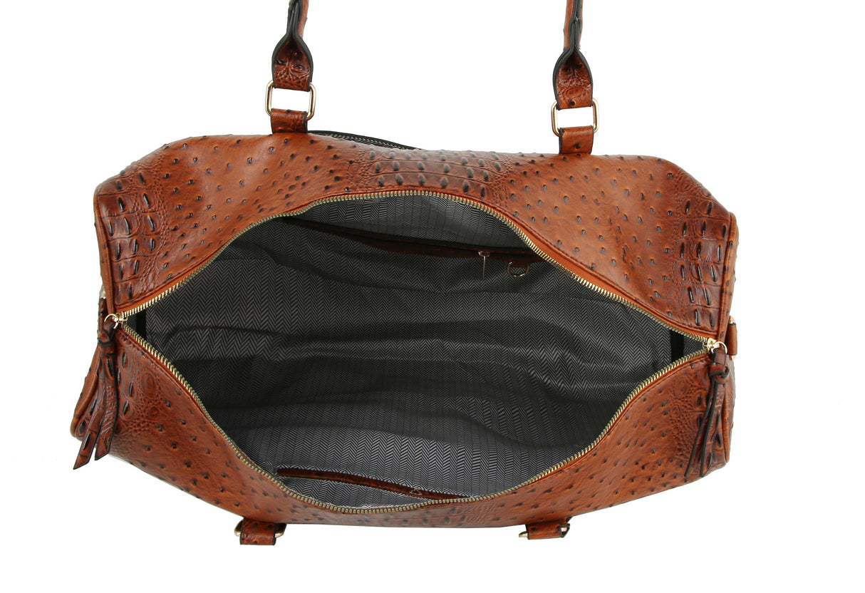 Ostrich Croc Duffle Bag by hfstylish