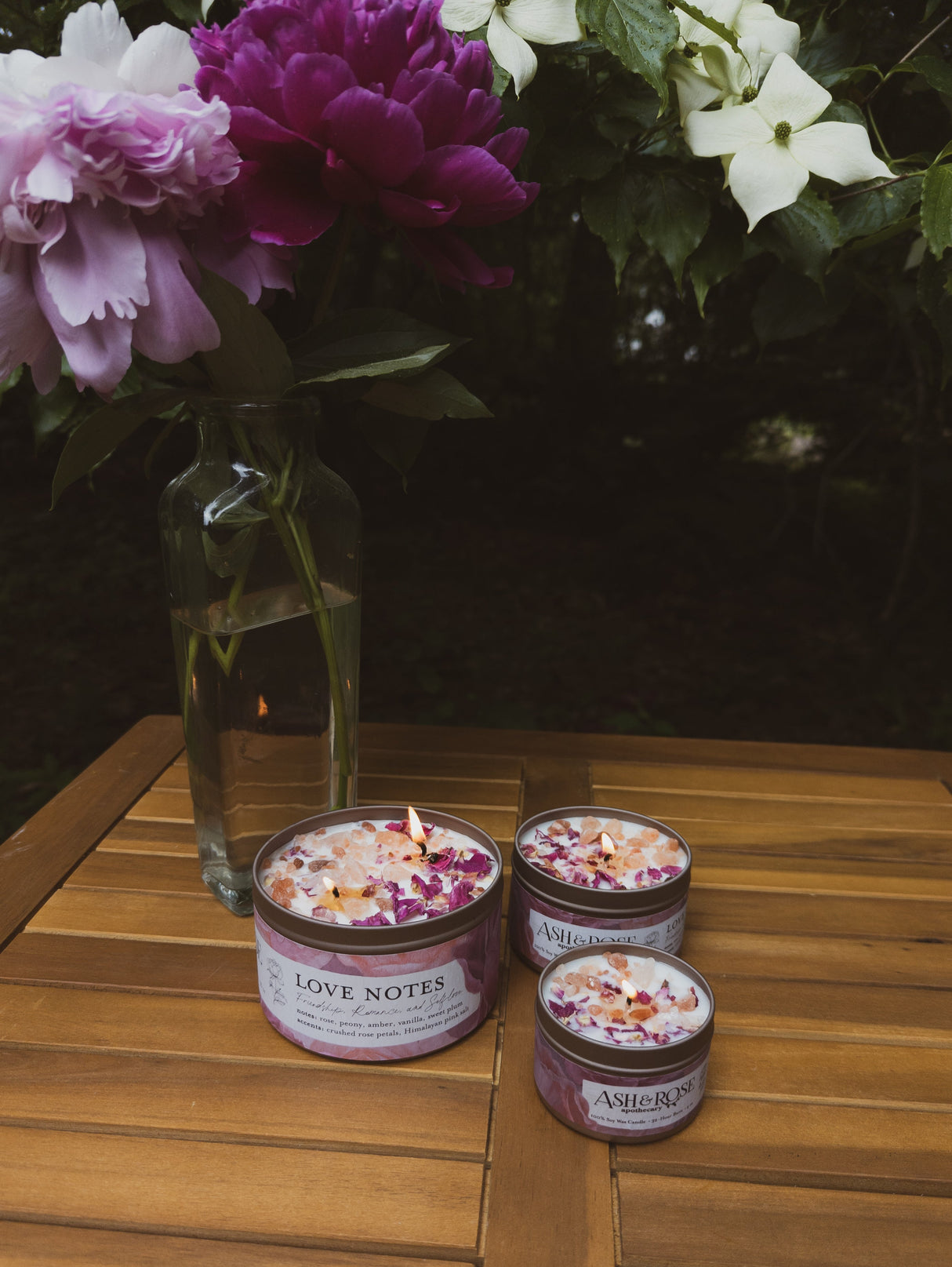 LOVE NOTES Rose + Pink Salt Candle by Ash & Rose