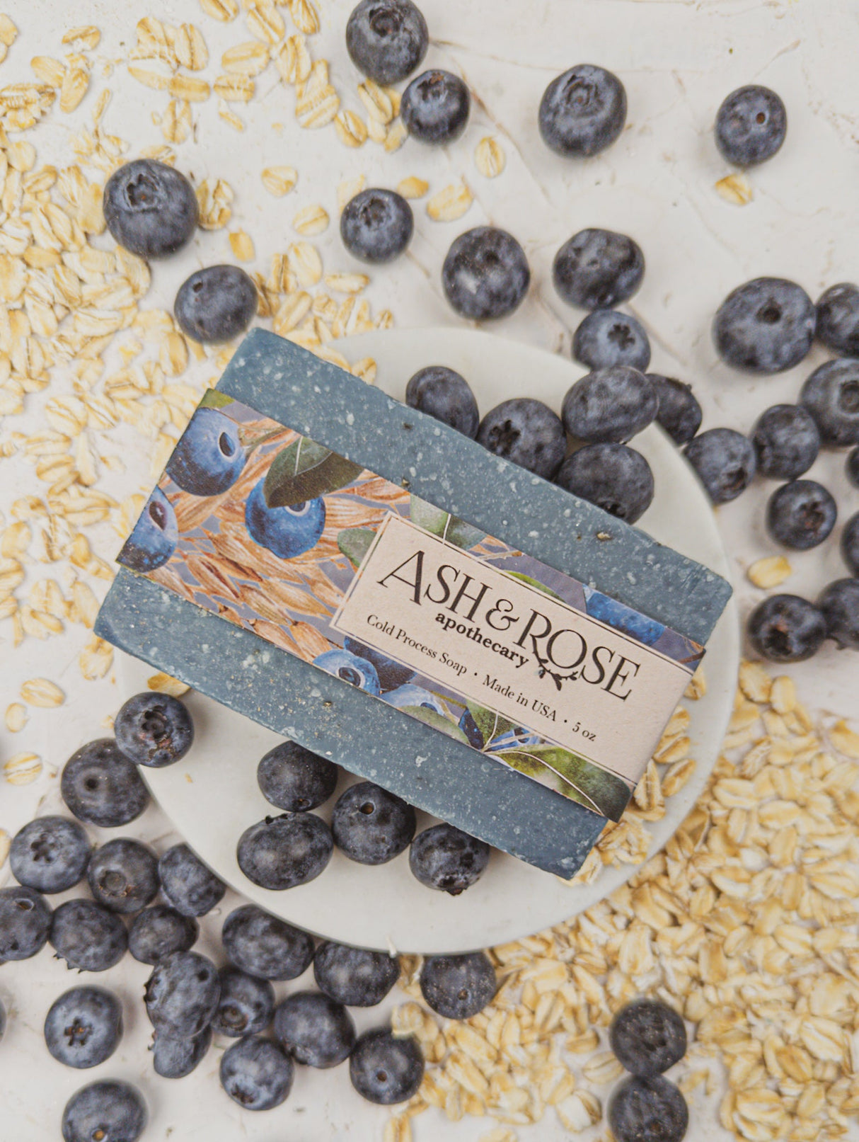 Blueberry Oat Soap Scrub Bar by Ash & Rose