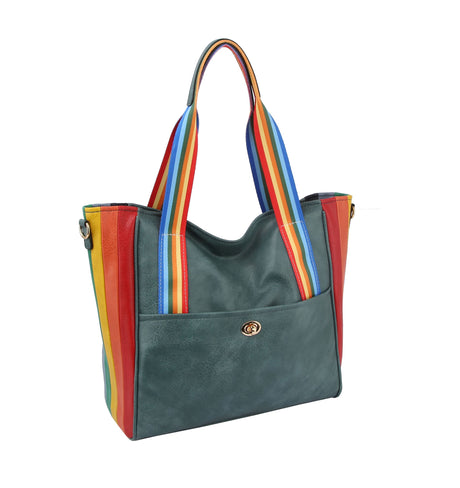 RAINBOW TOTE HANDBAG by hfstylish