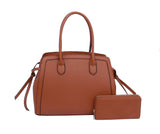 2 TONED SATCHEL WITH MATCHING WALLET by hfstylish