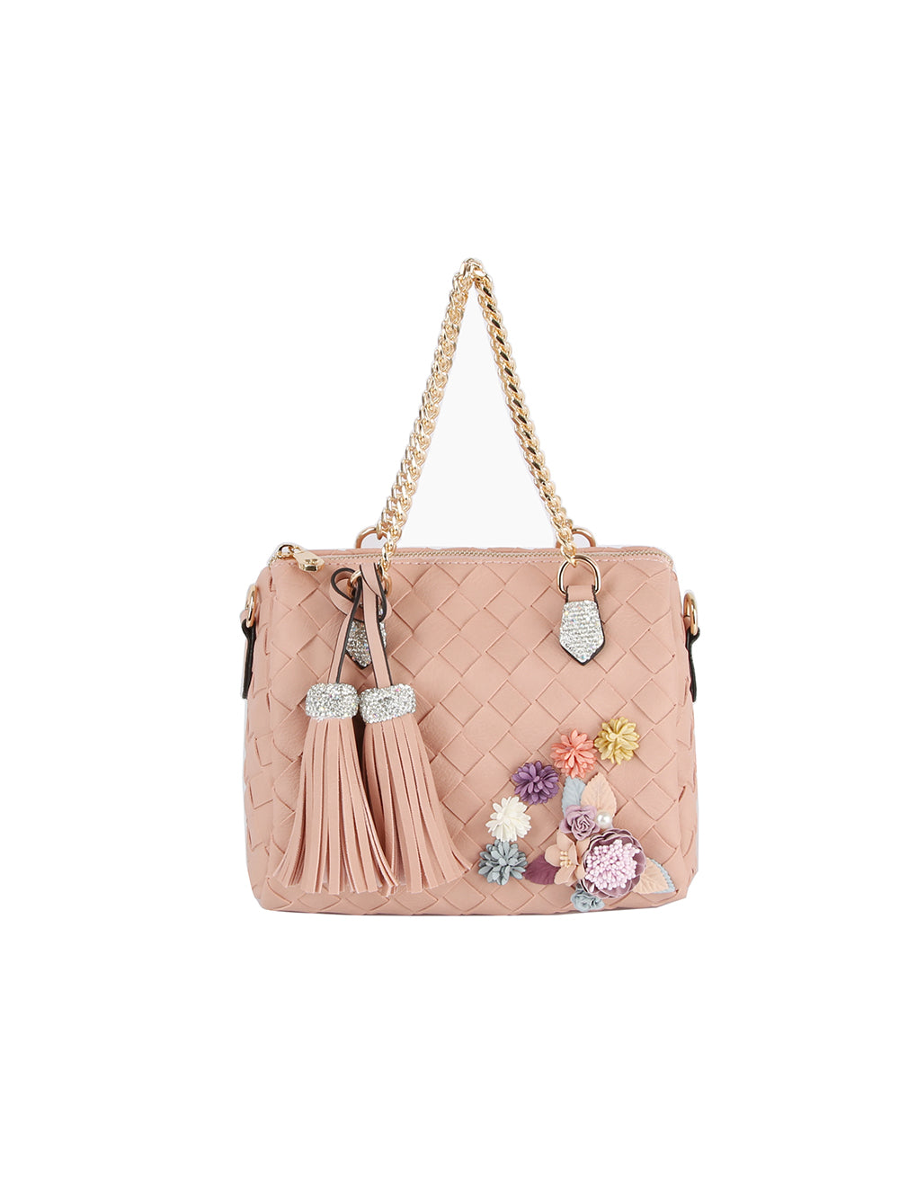 Raised Floral Woven Shoulder Bag by hfstylish