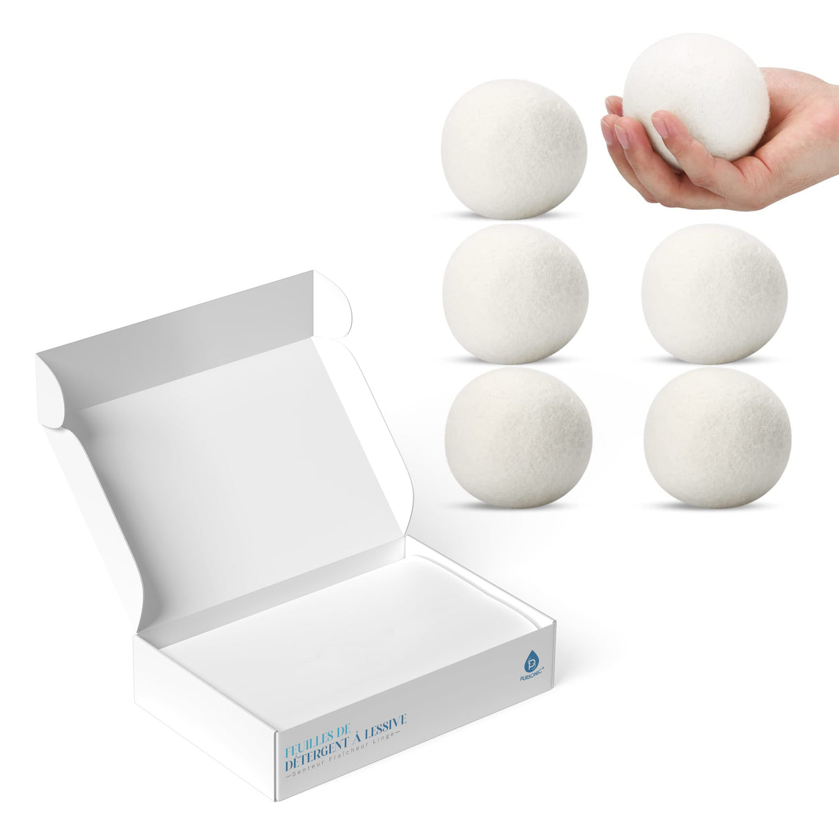 Laundry Care Essentials Bundle: 100 Detergent Sheets + 6 Wool Dryer Balls Pack by Pursonic