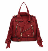 Fringe Motorcycle Jacket Backpack by hfstylish