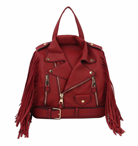 Fringe Motorcycle Jacket Backpack by hfstylish