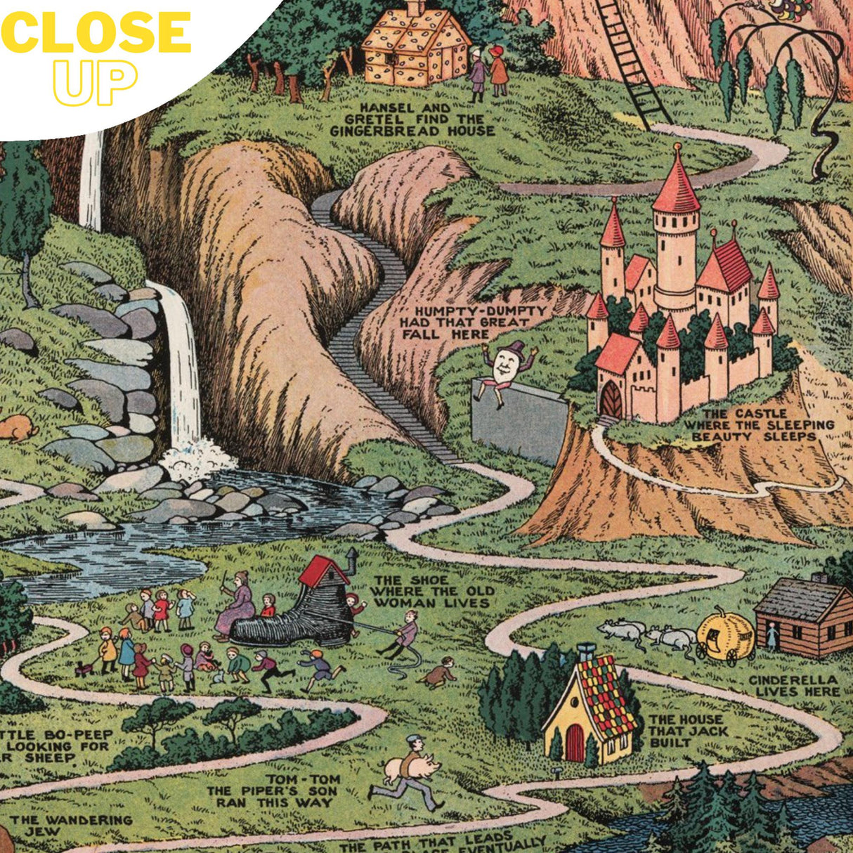 Land of Make Believe Wooden Puzzle | Vintage Fairy Tales | Fairyland art by WAWW Puzzles