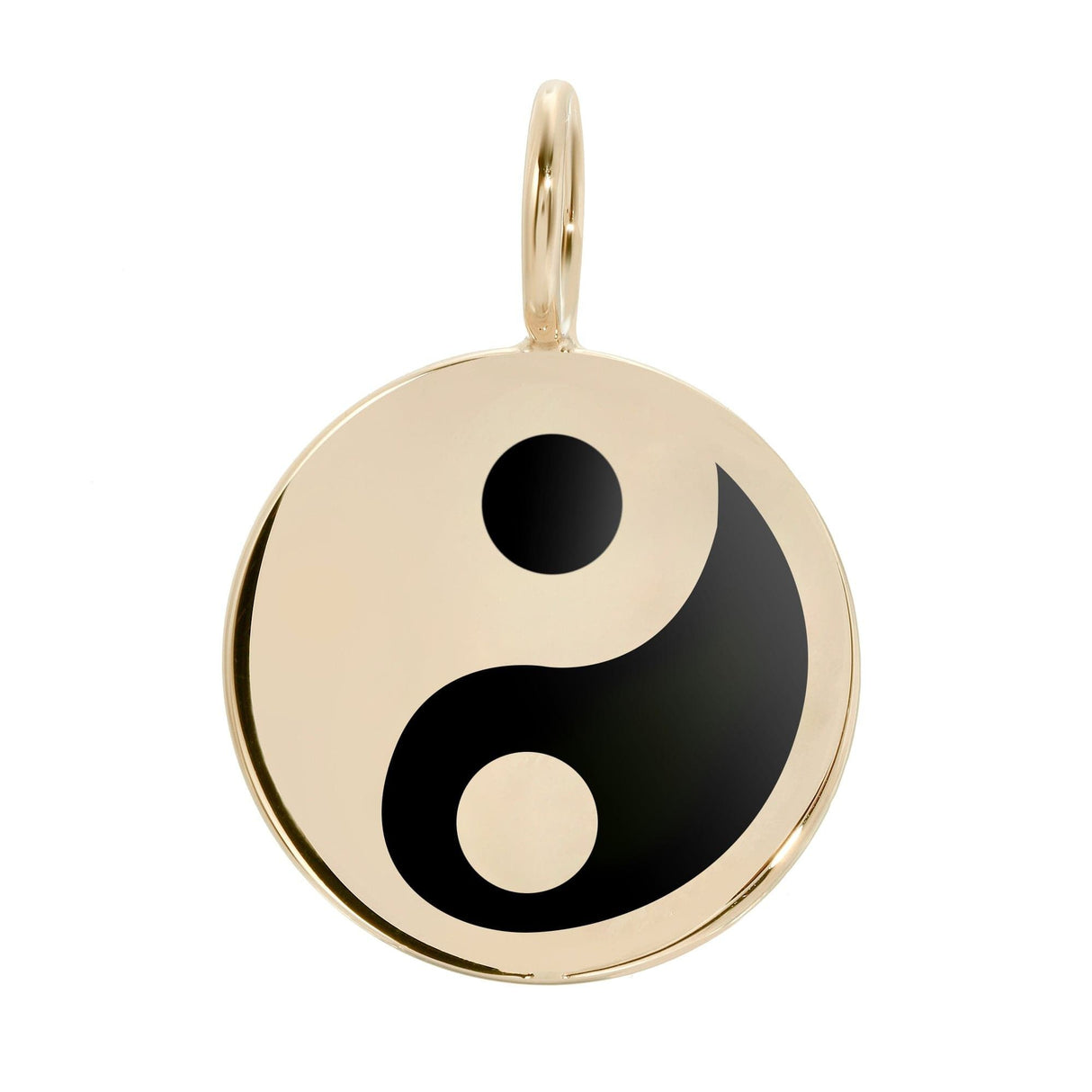 Large Black Enamel Yin Yang Pendant by eklexic jewelry