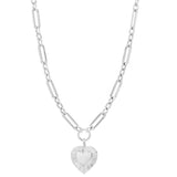 Large Multi Link Chain & Heart Pendant Necklace by eklexic jewelry