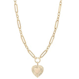 Large Multi Link Chain & Heart Pendant Necklace by eklexic jewelry