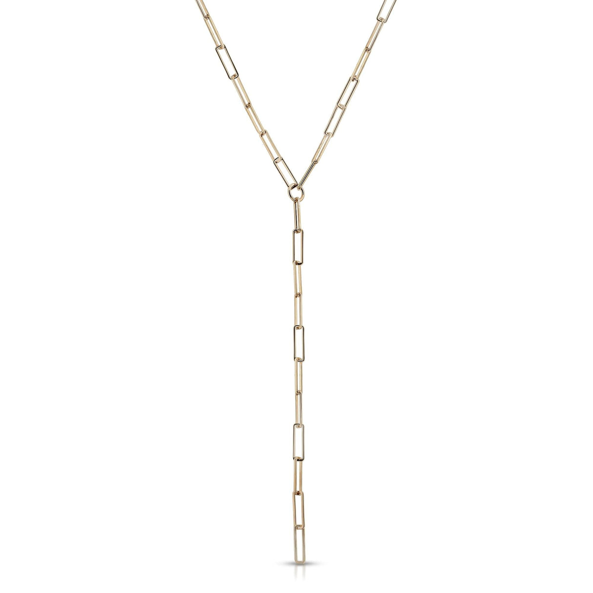 Large Rectangle Link Lariat by eklexic jewelry