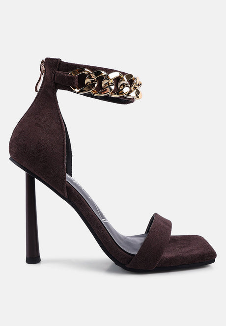 last sip micro suede high heel sandals by London Rag