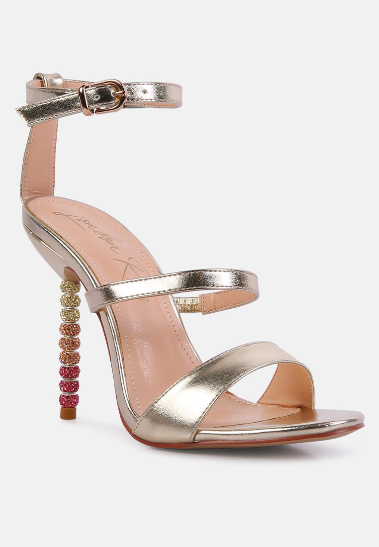 lawsuit rhinestone ball heel satin sandals by London Rag