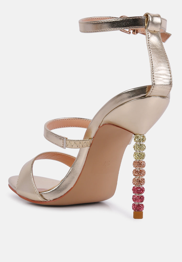 lawsuit rhinestone ball heel satin sandals by London Rag