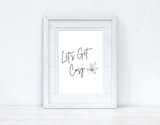 Let's Get Cosy Line Work Autumn Seasonal Wall Home Decor Print by WinsterCreations™ Official Store