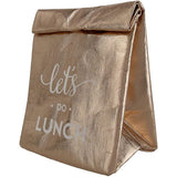 Let's Do Lunch Washable Paper Insulated Bag in Rose Gold by The Bullish Store