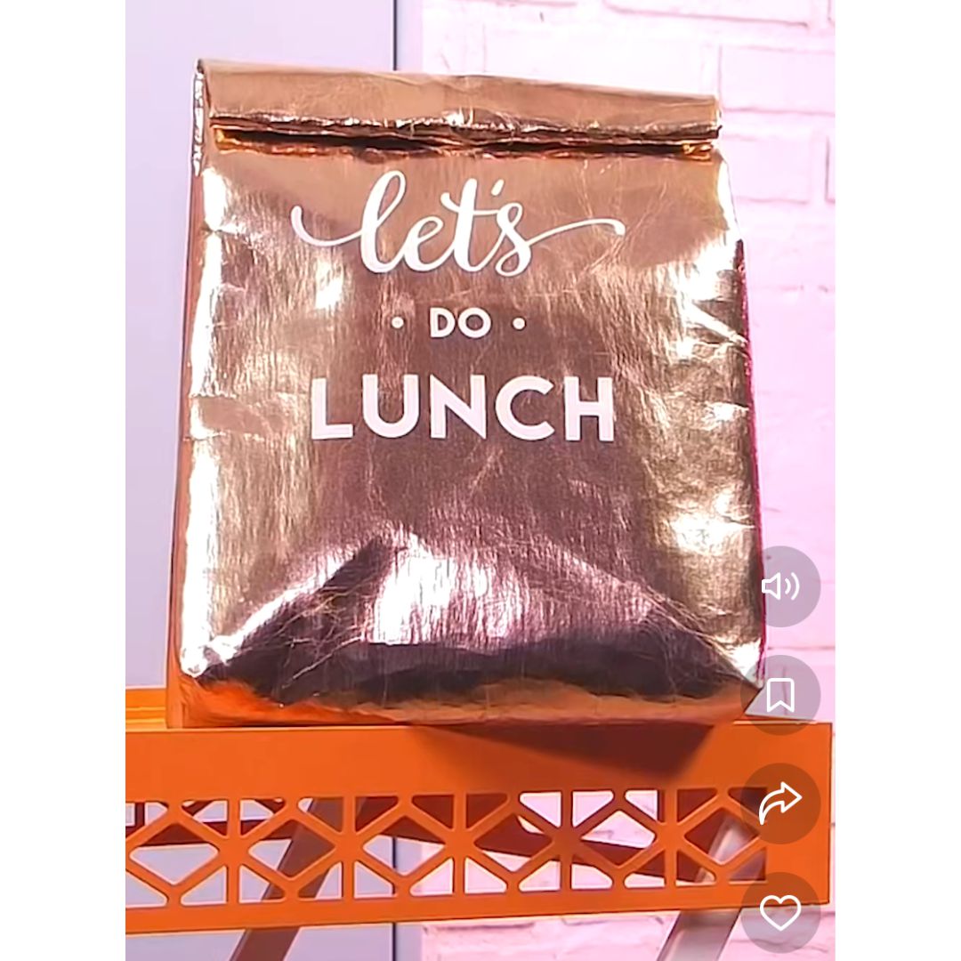 Let's Do Lunch Washable Paper Insulated Bag in Rose Gold | Pack of 6 by The Bullish Store