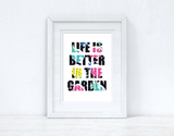 Life Is Better in The Garden Pineapples Summer Seasonal Wall Home Decor Print by WinsterCreations™ Official Store