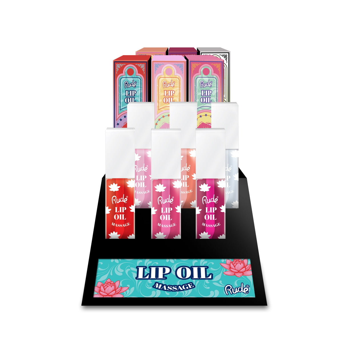 RUDE Lip Oil Massage Lip Oil Display Set, 48 pcs - Display Set