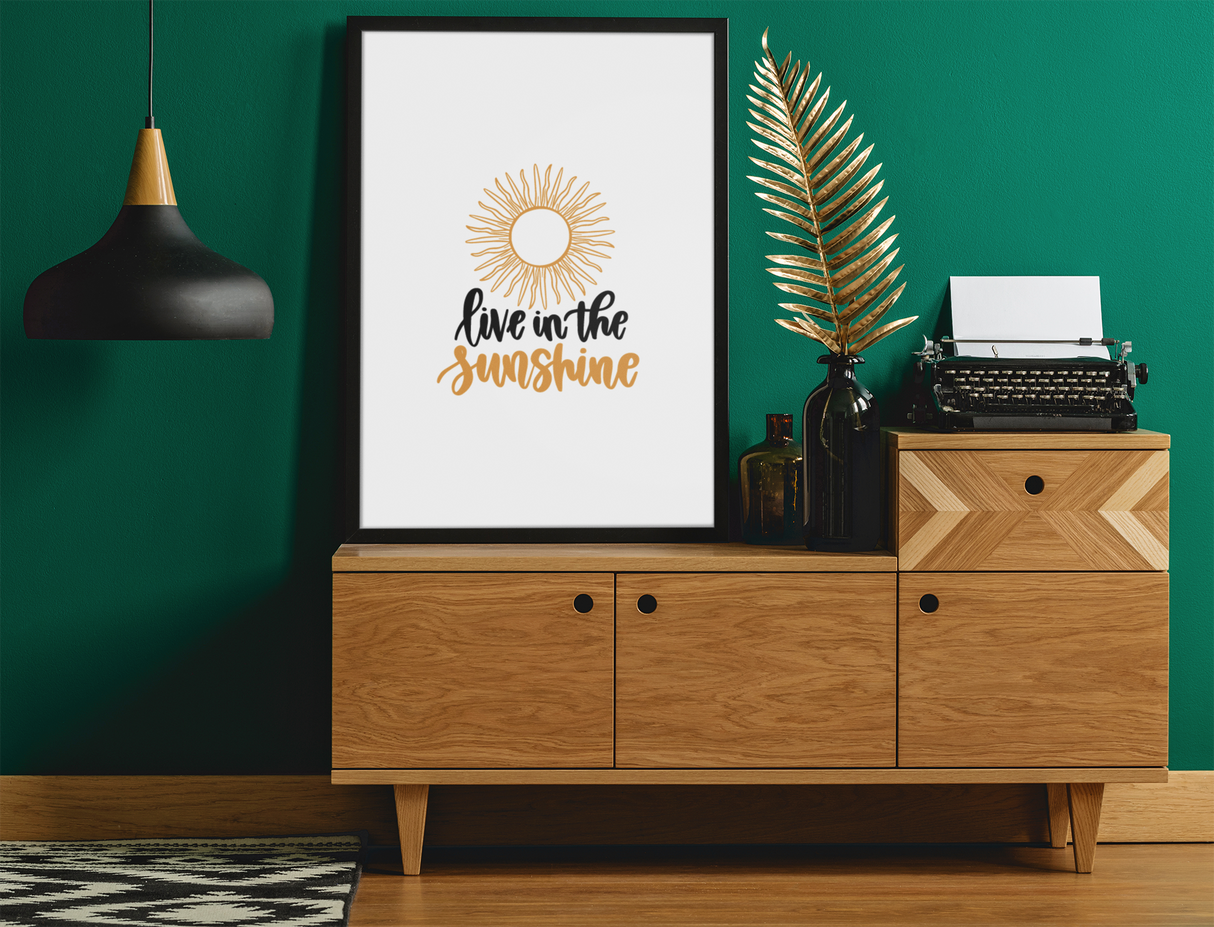 Live In The Sunshine 2022 Boho Hippie Simple Home Wall Decor Print by WinsterCreations™ Official Store