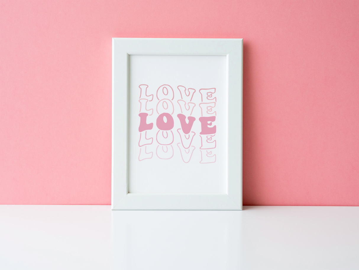 Love Love Love Valentine's Day Home Wall Decor Print by WinsterCreations™ Official Store